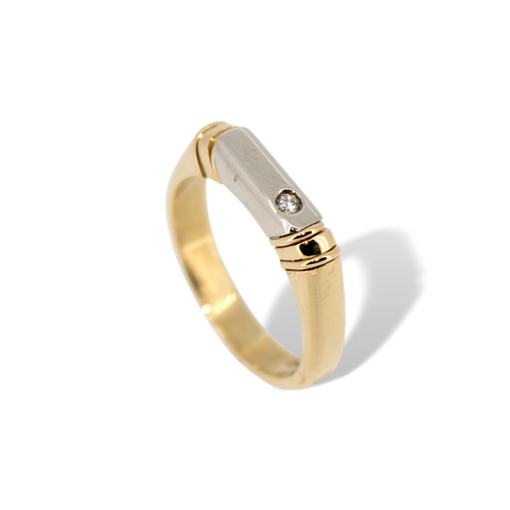 Ring Idee Preziose dal 1987 Man in Yellow Gold Diamante 0.03 Ct IP.AK18M/46D - IP.AK18M/46D
